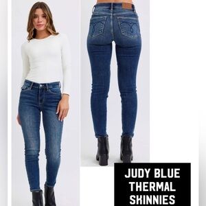 Judy Blue Dark Blue Thermal Skinny Jeans 13/31